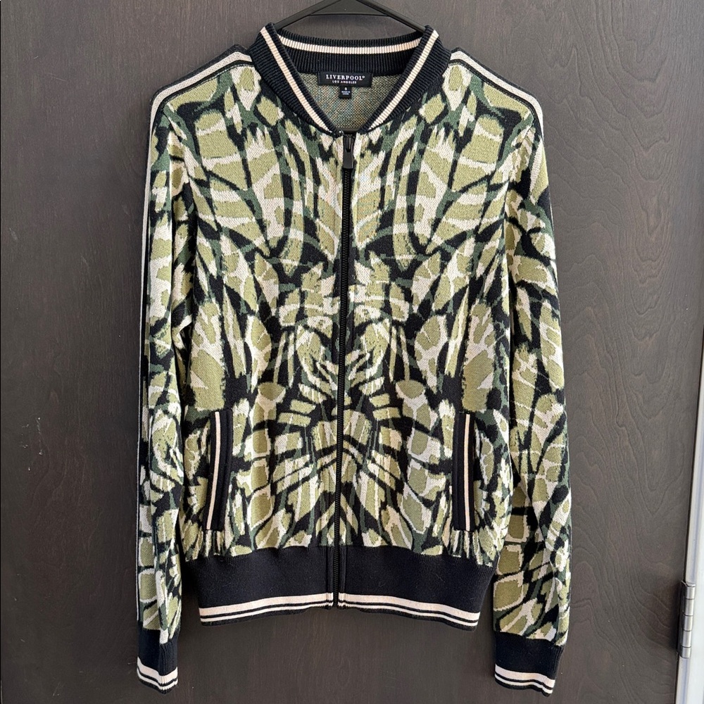 Liverpool Green and Black Patterned Cardigan